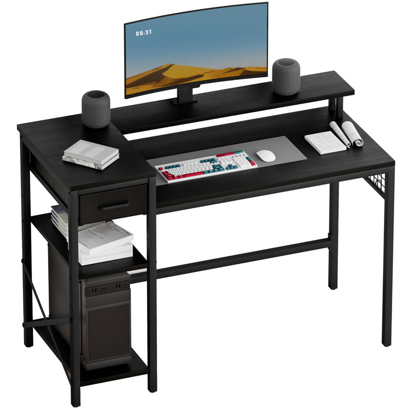 Andrick Metal Base Computer Desk, Black