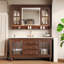 Ensemble de meuble-lavabo autoportant en bois massif 47,24 po avec miroir-2114607139