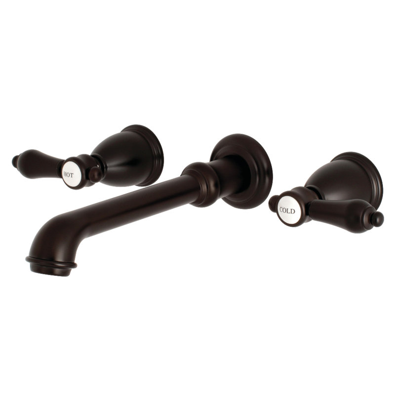 Kingston Brass Heirloom Two-Handle 3-Hole Wall Mount Roman Tub Faucet, Oil Rubbed Bronze