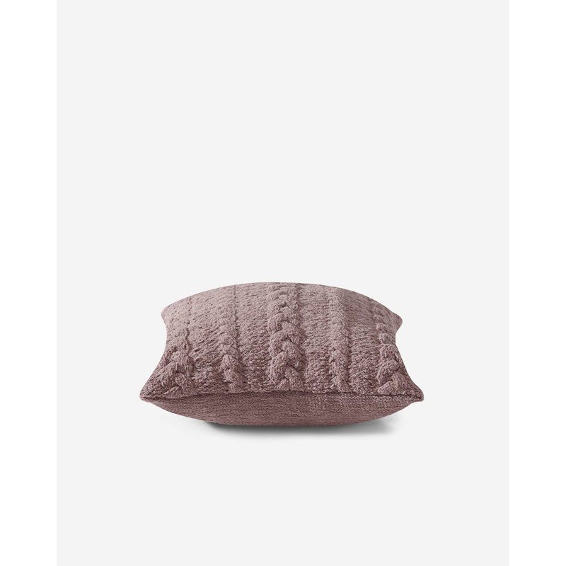 Braided Square Pillow Cover & Insert, Rose