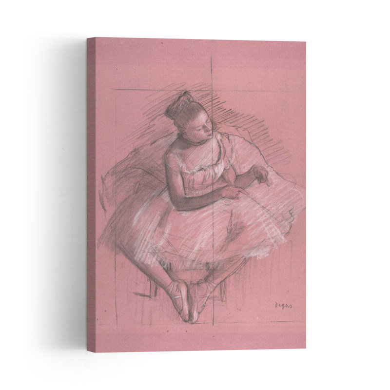 Danseuse assise, 1873-74, estampe d'art mural abstrait contemporain, H 36 po x l 24 po