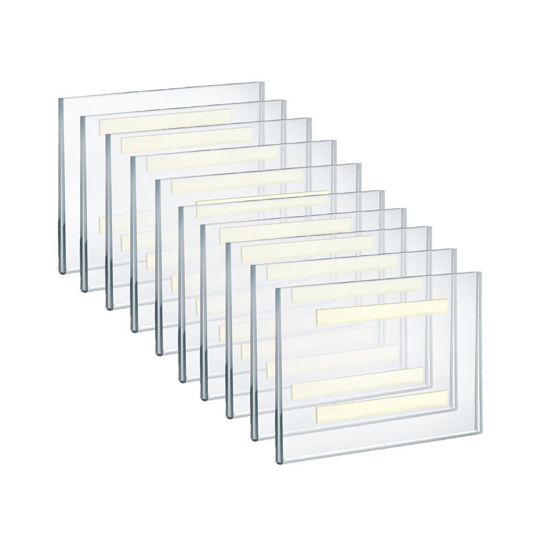 Clear Acrylic Wall Sign Holder Frame with Adhesive Tape, 8.5" x 5.5", 10-Pack
