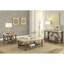 Table basse, table de cocktail industrielle à angle 1pc avec plateau inférieur et plateau en marbre blanc crème