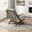 Chaise d'appoint de style moderne Mid-Century avec structure en bois d'hévéa-1827515133