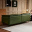Causeuse-coussin modulaire en cuir véritable vert-2143340616