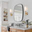 Ensemble de 2 appliques murales modernes, luminaire de meuble-lavabo câblé avec abat-jour en verre blanc opale pour miroir de salle de bain, chambre à coucher, salon, couloir et cuisine