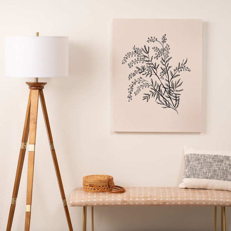 Anis Illustration Minimal Acacia Branch, reproduction d'art encadrée, Toile tendue, H 30 po x l 24 po x P 1,25 po