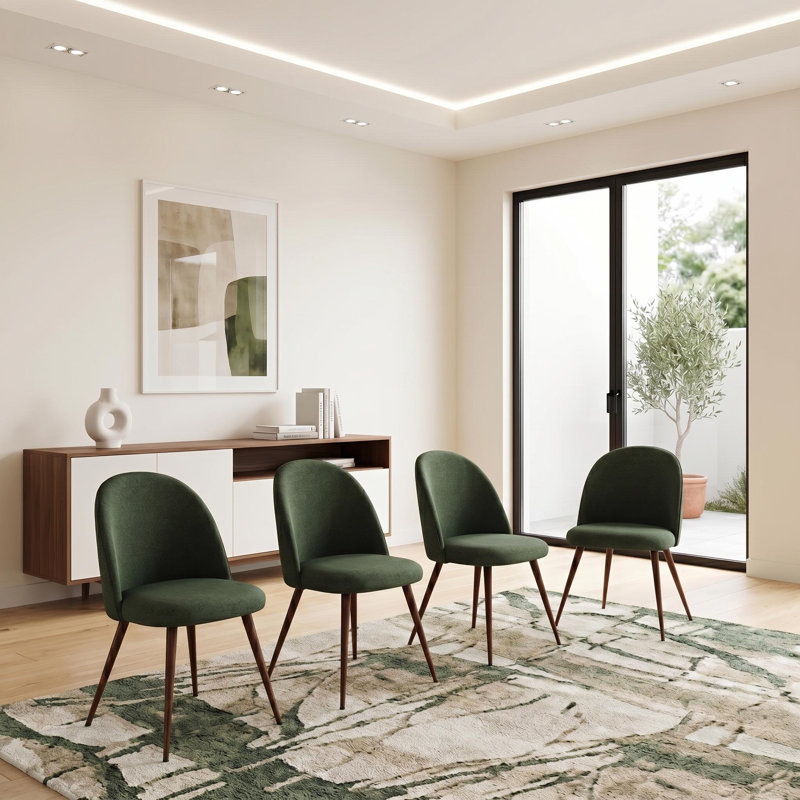 Chaises de salle à manger rembourrées H 33 "avec dossier solide en tissu Hudhaifa, ensemble de 2, pour salon, salle à manger, café