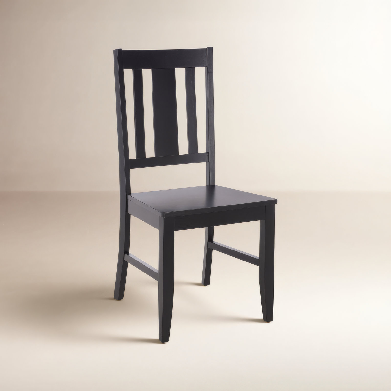 Slat Back Side Chair, Black