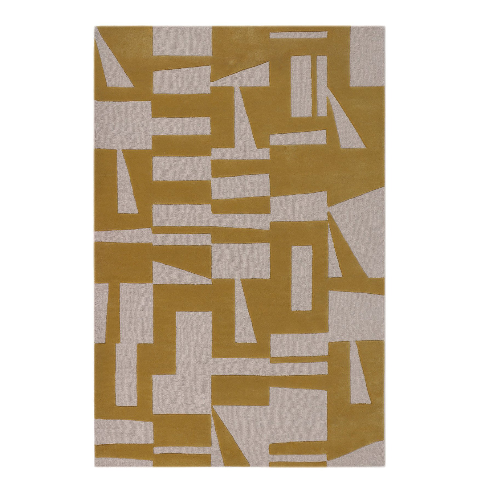 Mustard Yellow Hand-Woven Wool Rug, Rectangle 10' x 14'