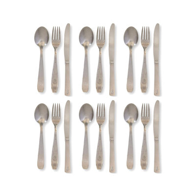Rose Victoria Stainless Steel Flatware Set - Service for 6
