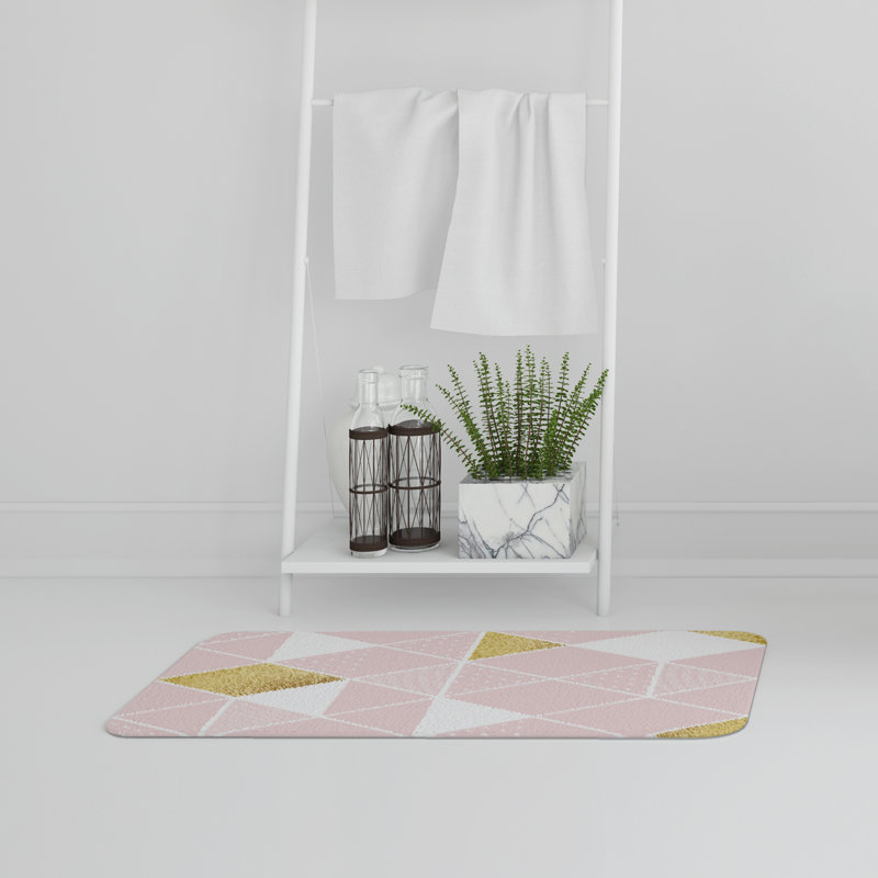 Masam Non-Slip Backing Bath Rug, Diamond Mosaic