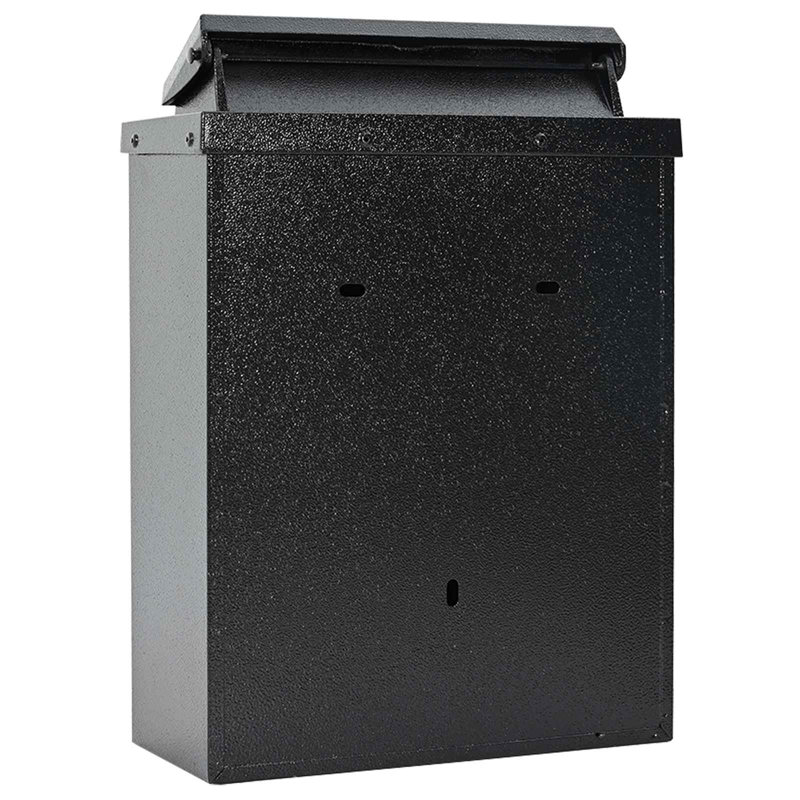 Cast Aluminum Wall Mounted Post Box, Black