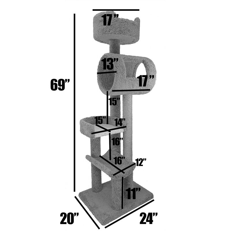 69 " H Cat Scratching Post, Purple