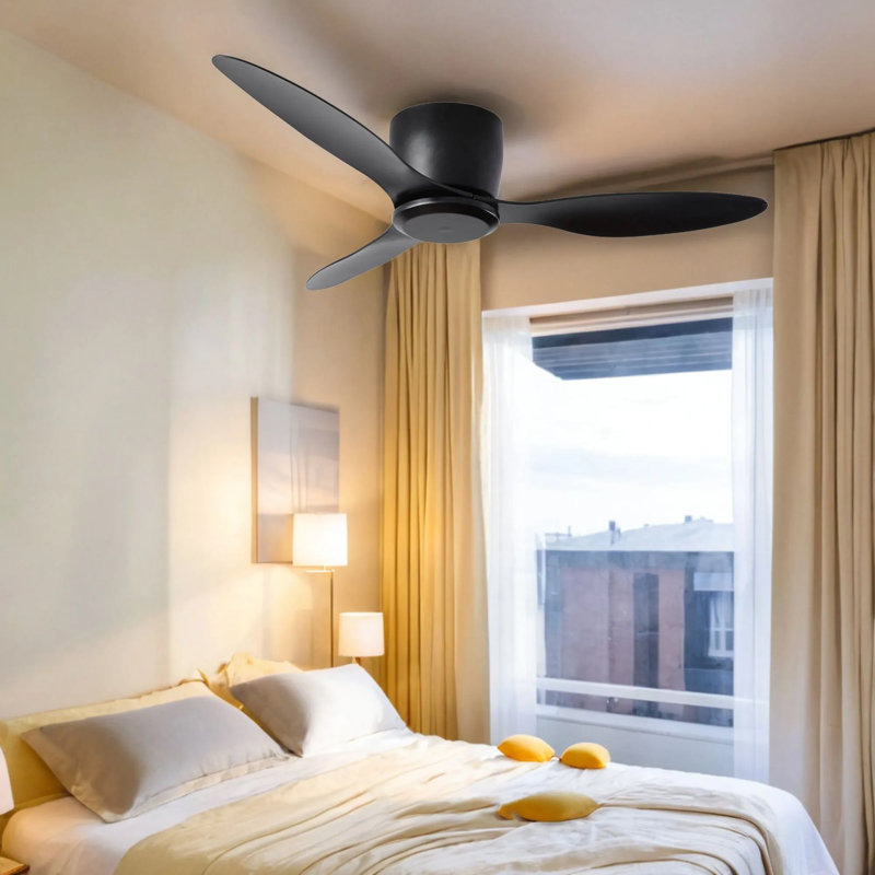 Lozell 2" Flush Mount Ceiling Fan without light, 3 Reversible Blades, with 6 Speeds Reversible DC Motor,Low Profile Ceiling Fan with no light