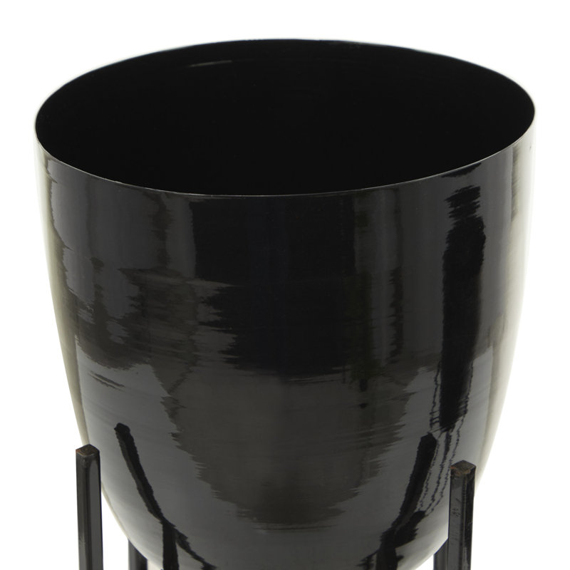 Metal Pot Planter, Black