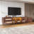 Rattan TV Stand With 3 Cabinets & 2 Drawers, Media Console Table For Tvs Up To 80" With LED Light, Entertainment Center-1020345834