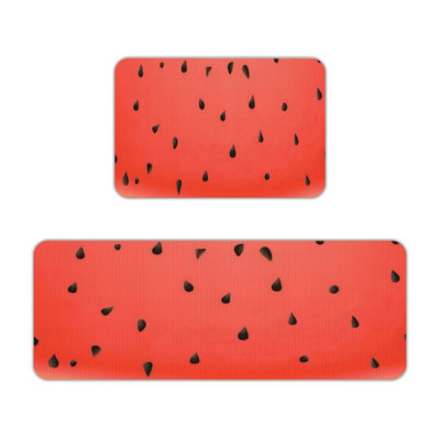 Fresh Watermelon Pattern Kitchen Pantry Set of 2 Kitchen Floor Mats