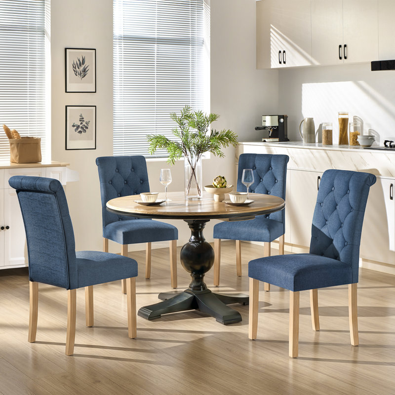Beacan Tufted Upholstered Dining Side Chair, Blue