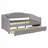 Upholstered daybed Twin Size with Two Drawers and Wood Slat-611925183