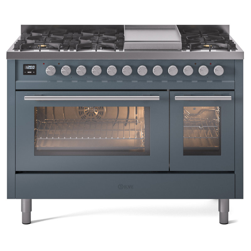 ILVE Professional Plus II 48 Dual Fuel Range , Blue/Gray, Natural Gas