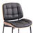 Mid Century Modern Dining Chairs with Walnut Grain Back, Black Faux Leather Dining Room Chairs Set of 2, Checkered Soft Cushion Kitchen Chairs with Adjustable Foot Pads-1903881340-1904201435
