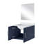 Meuble-lavabo bleu marine - comptoir en marbre de culture l 24 po x P 22 po avec miroir à fermeture en douceur, tiroir spacieux et taches de rayures Teinture 22 rayures, grand rangement-1246731431