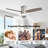 44"   Flush Mounted Led Ceiling Fan With Remote ,3 Reversible Plywood Blades-882260670