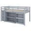 Lit mezzanine multifonctionnel avec tiroirs de rangement, tablettes et bureau coulissant-2130090469