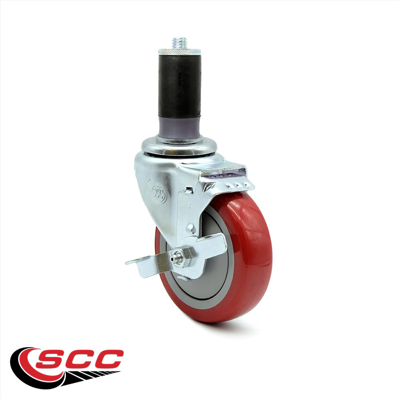Polyurethane Swivel Expanding Stem Caster with Brake