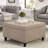 Large Square With Soft Fabric And Wood Legs For Home Linen Upholstered Internal Compartment Style-697250121