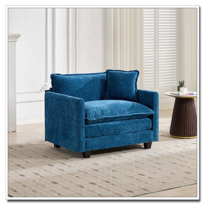 Fauteuil club en tissu d'ameublement en chenille