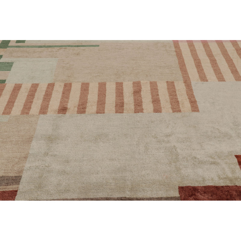 Art Deco One-of-a-Kind 8'2"X10' Hand Knotted Area Rug