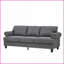 Canapé de salon à 3 places 83 po American Classic - tissu de polyester doux, housses amovibles et amp; Rangement | Gris | Polyester | Accoudoirs ronds-722767155-722767154