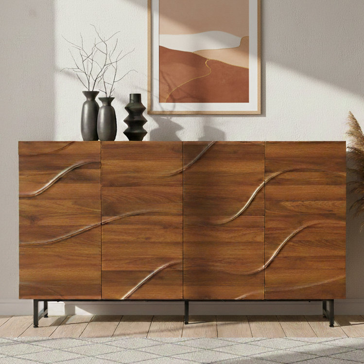 Buffet 59 po Aukfa, armoire de rangement moderne pour salle à manger, salon, entrée
