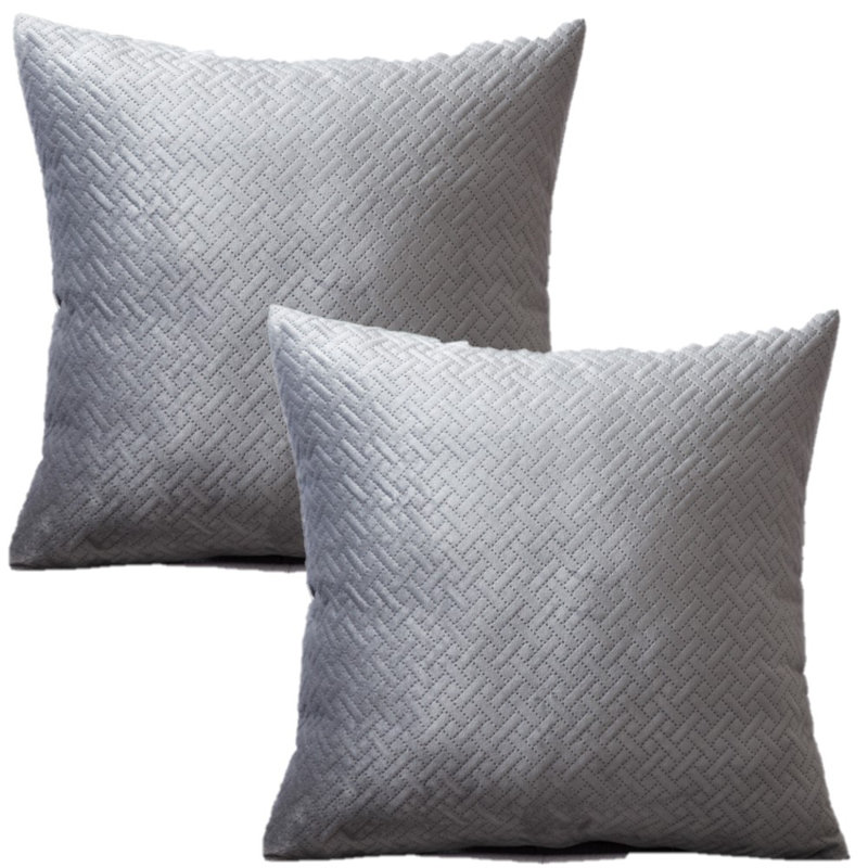 Housse de coussin carré en velours , Gris