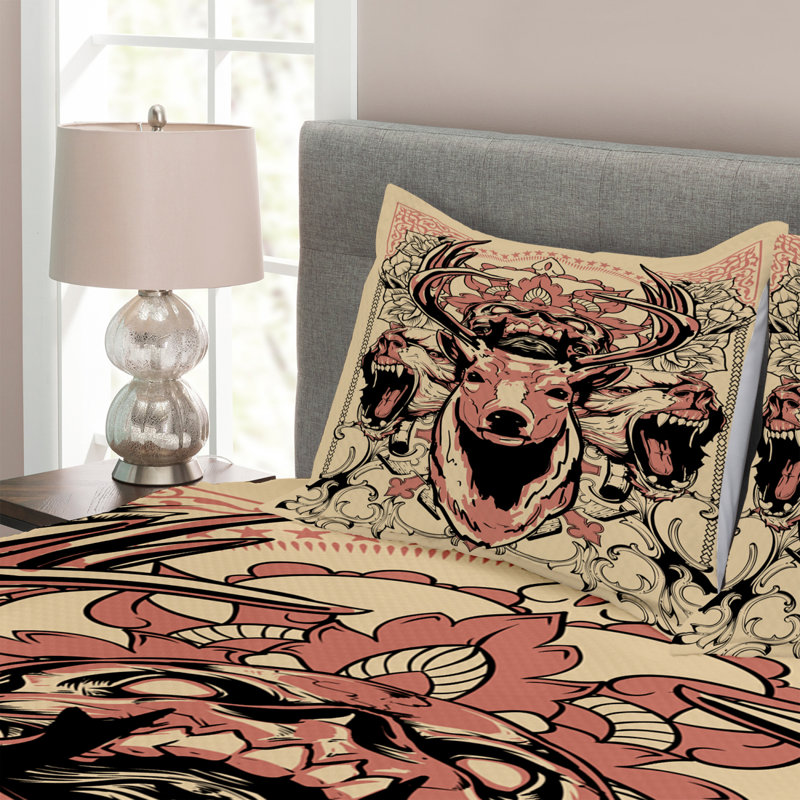 Niamh Brown/Black Microfibre Bedspread, 220 x 264 cm