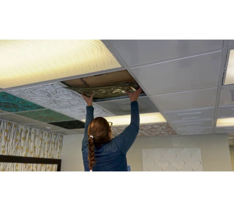 Antique Mocha PVC 24" x 24" Decorative Ceiling Tile