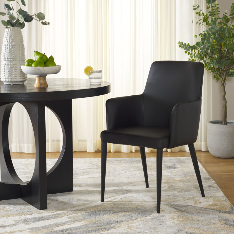 Fauteuil en lin 23,6 po Bohy, Velours noir