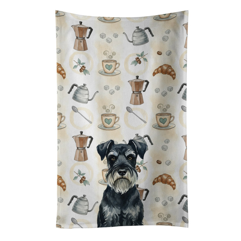 Standard Schnauzer Coffee Bar Kitchen Towel, Standard Schnauzer