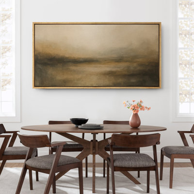 Large Framed Canvas Print Wall Art - Neutral Abstract Landscape Print for Minimalist Modern Wall Decor