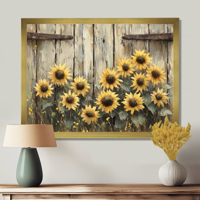 Donals Sunflowers By The Barn Door I - Art mural tournesols