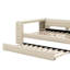 Lit plateforme tapissier pleine grandeur avec tablettes, bureau, station de charge et lit gigogne-1556413733
