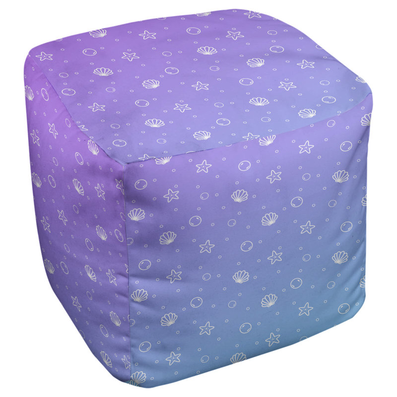 repose-pieds coquillage Avicia, H 19,5 po x L 117 po x P 20 po, Mauve / Vert