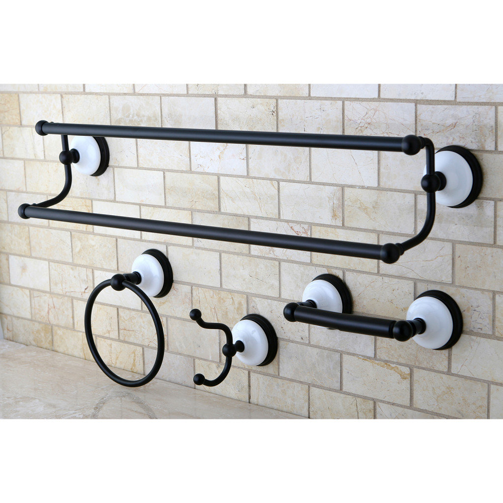 Victorian 4-Piece Bathroom Hardware Set, Oil Rubbed Bronze