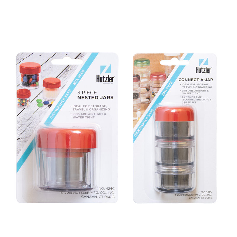 Nesting Jar & Connect-a-jar Set Carded Red, Red