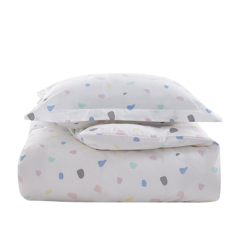 Ensemble de housse de couette en coton biologique, Couette simple + 1 taie décorative simple