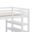 Lit mezzanine double avec tablettes, escalier de rangement, petite armoire et lumière DEL