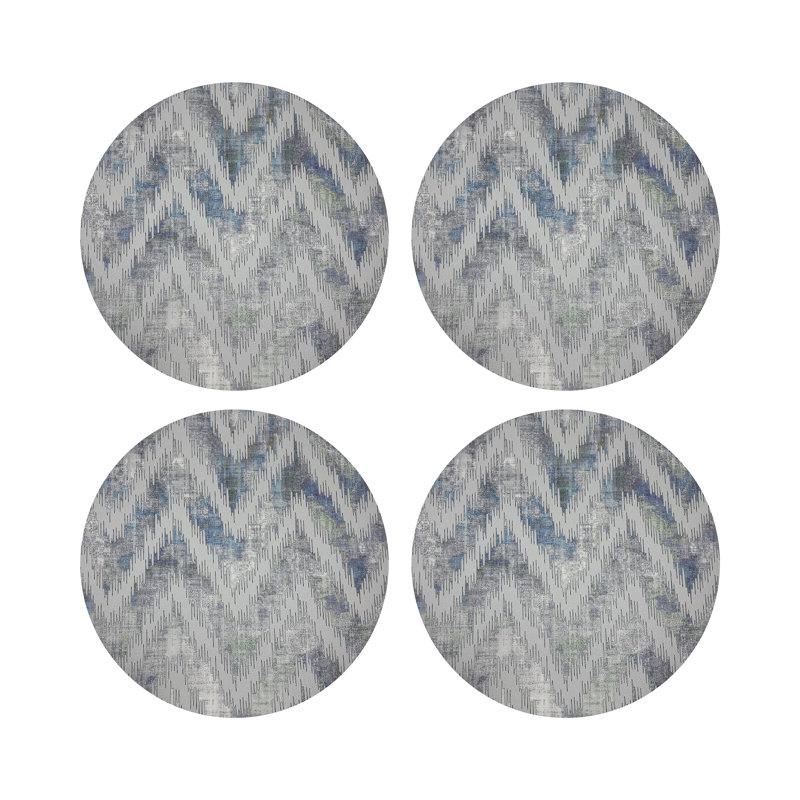 Pebble 16" Vinyl Placemat, Gray/Blue