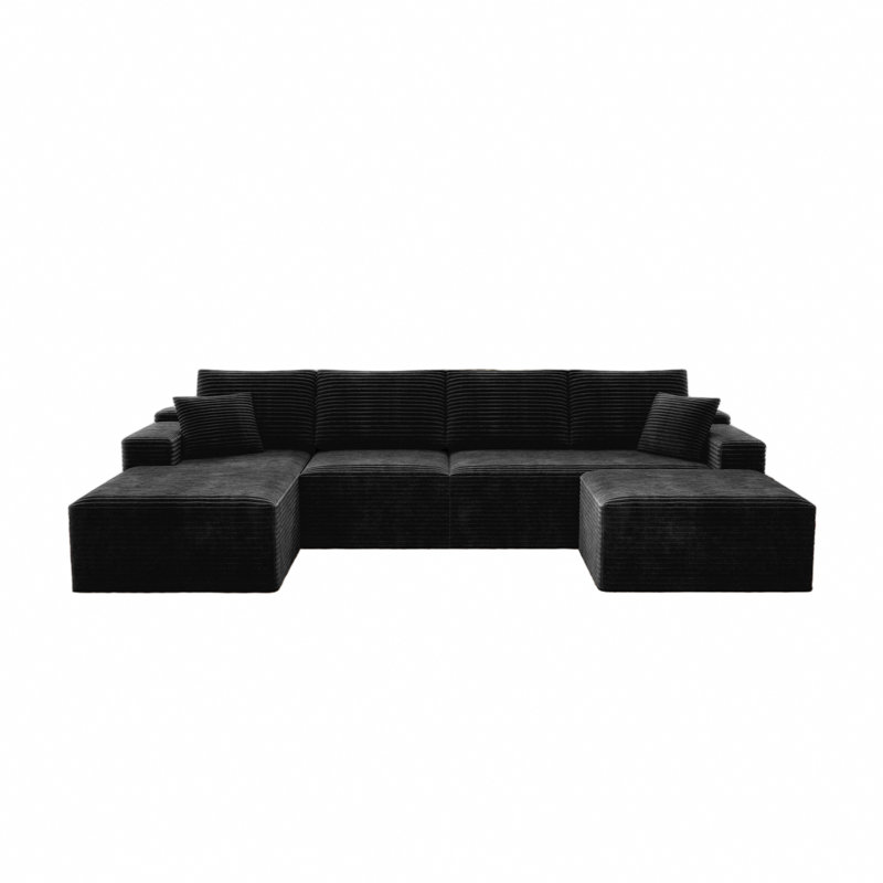Modular Sectional Sofa Seat,Upholstered Compressed Couch For Living Room,Bedroom,Apartment,No Assembly Required,4 PC Free Combination,Plush Corduroy Fabric